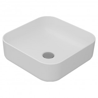  حوض فوق سطح مستطيل سانيبيور هيرميس 39× 39 سم أبيض