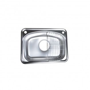 حوض مطبخ كوني سيلفر استانلس تحت رخامة مستطيل 63*47 سم 