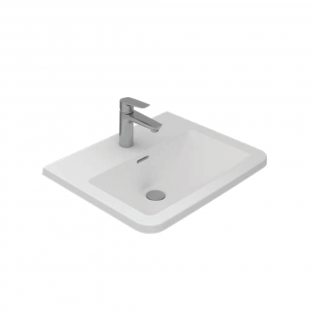  Sanipure Oberon Over Counter Top Rectangle Bathroom Basin 55×44 cm White