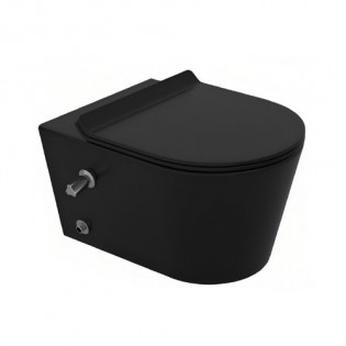 Sanipure Titan Wall-Mounted Toilet With Seat Cover Matt Black