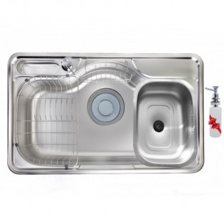 حوض مطبخ بيورتي تحت رخامة مستطيل 85 × 51 سم استانلس