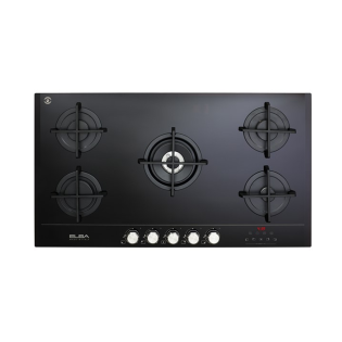 Elba Built-in smart Gas hob 5 burners 90 cm black ceramic 