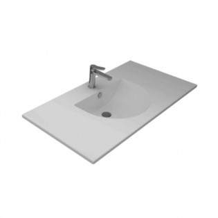 حوض موبيليا مستطيل سانيبيور تايتن 105 × 55 سم أبيض