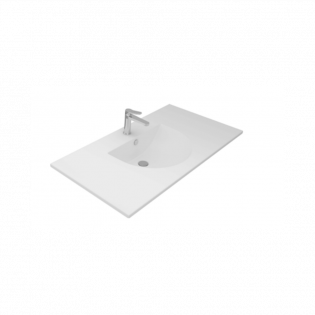 حوض موبيليا مستطيل سانيبيور تايتن 85×55 سم أبيض