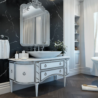 وحدة موبيليا أووك أبيض 125*56 سم بيرويا