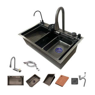 حوض مطبخ سمارت بيانو ديجتال 76×46 سم بالخلاط والاكسسوارات NANO X3 