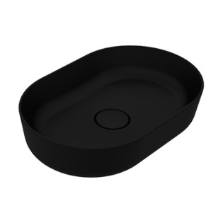 Bathroom Basin Titan Black Over Counter Top Oval 60 cm Sanipure