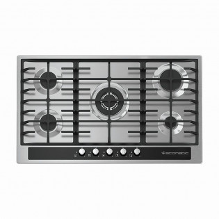  بوتجاز بلت ان غاز 5 شعلة 90 سم فضي X كريستال اسود إيكوماتيك