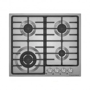 Ecomatic bulit-in hob Gas 4 Burner 60  cm Silver Stainless