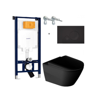 Duravit D-Neo Bathroom Set with Flush Tank Black