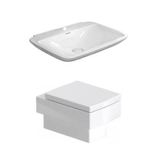 طقم حمام حوض بيروفيدا ومرحاض معلق فيرو من ديورافيت