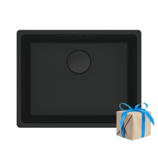 حوض مطبخ ماريس اسود مطفي تحت رخامة مربع 56*44 سم   فرانكى