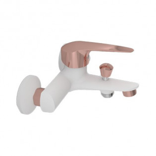 Sarrdesign Segura Bathtub Mixer White x Rose Gold