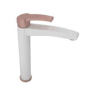 خلاط حوض عالي سارديزاين امازون أبيض × روز جولد