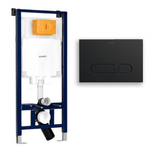 Chassis Concealed Tank with Squared Flush Plate Black Duravit 