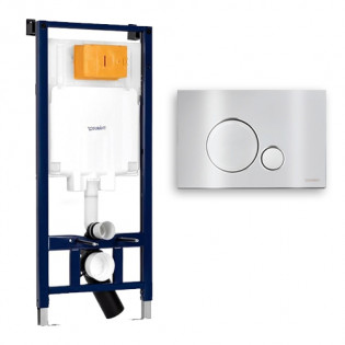 Chassis Concealed Tank with Circular Flush Plate Chrome Duravit 