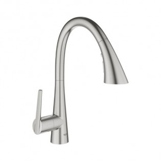 Pullout Kitchen Mixer Zedra Matt Supersteel Grohe