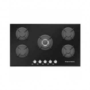 مسطح بلت ان غاز 90سم 5 شعلة اسود زجاجي ايكوماتيك