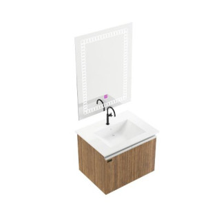 Beroia Furniture Unit with Washbasin 60x46 Cm Brown Pesaro