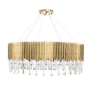 Kandil Chandelier 12 Bulbs Solitaire Gold 