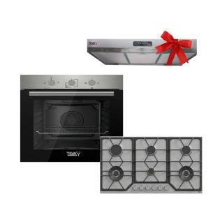 Teva Built-in Gas Hob 90 cm with Built-in Gas Oven 60 cm Stainless Steel 