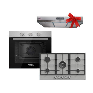 فرن غاز بلت ان 60 سم مع مسطح غاز بلت ان 90 سم استانلس تيفا