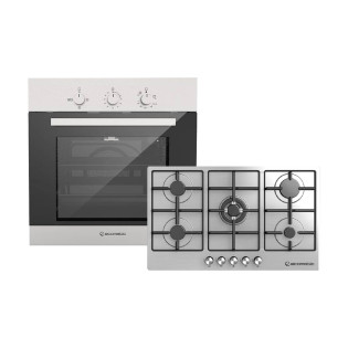 Ecomatic Built-In Gas Hob 90 Cm Stainless Steel & Built-In Gas Oven 67 Liter Stainless Steel 