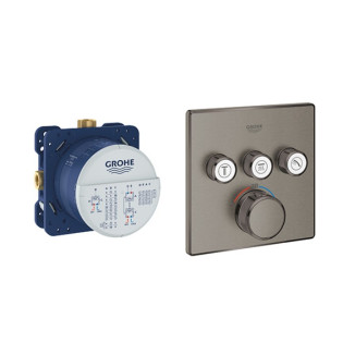 Grohe Concealed Shower Mixer Matt Graphite with Concealed Body Rapido Smart box 