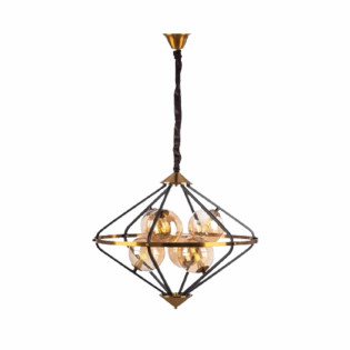 Kandil Chandelier 6 Bulbs 100×80 Cm Black