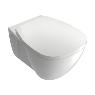 White Ville Smart Wall Mounted Toilet with Seat Cover White