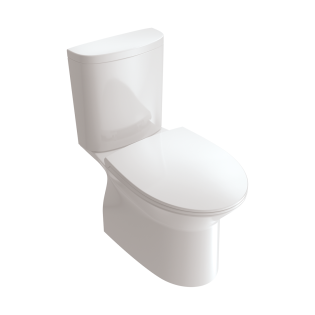 White Ville Continental Close Coupled Toilet with Soft Close Seat Cover & Cistern White