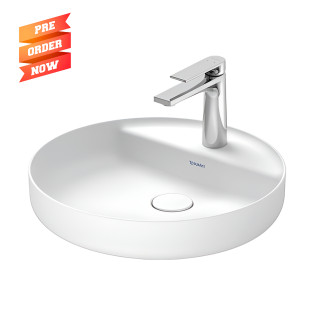 حوض كونترتوب ديورافيت فيتريوم بفتحة خلاط 46 سم أبيض