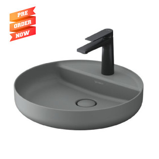 حوض كونترتوب ديورافيت فيتريوم بفتحة خلاط 46 سم رمادي