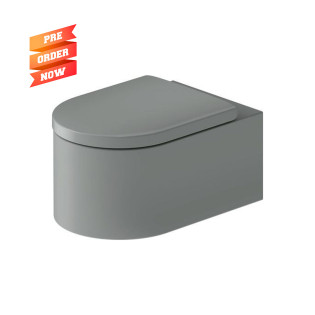 مرحاض معلق بالدش بدون محبس ديورافيت ميليو رمادي فاتح