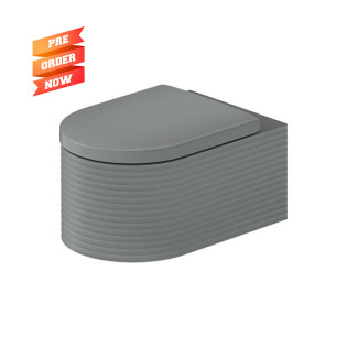 مرحاض معلق بالدش بدون محبس ديورافيت ميليو رمادى فاتح