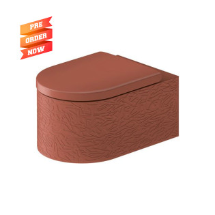 مرحاض معلق بالدش بدون محبس ديورافيت ميليو احمرغامق