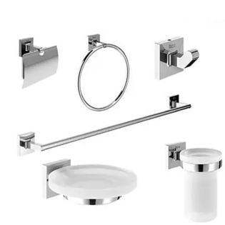 طقم اكسسوارات حمام روكا كوبيكا كروم