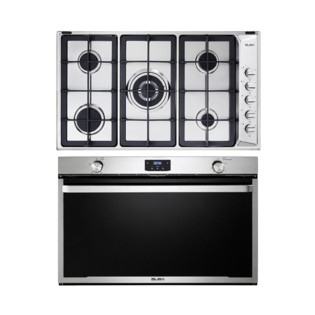 Elba Built-In Gas Hob 5 Burners and Gas Oven 90 cm Stainless