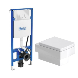 Duravit Vero Wall-Mounted Toilet with Roca Flush tank