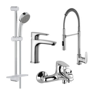 مجموعه خلاطات ديورافيت سينا مع مسطره دش 3 نظام كروم