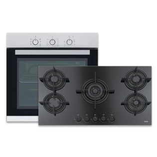 مسطح غاز 5 شعلة  90سم أسود  وفرن غاز 60 سم فرانكي