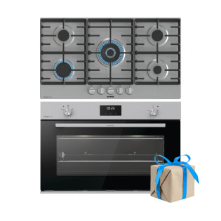 فرن ومسطح غاز بلت ان 90 سم استانلس من جورينيا