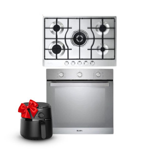 Elba Built-In Gas Hob 5 Burners 75 cm & Gas Oven 60 cm Stainless
