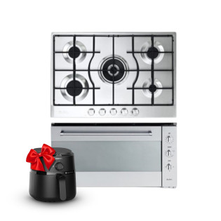 Elba Built-In Gas Hob 5 Burners 75 cm & Gas Oven 90 cm Stainless