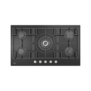 مسطح غاز بيكو 5 شعلة 90 سم زجاج اسود