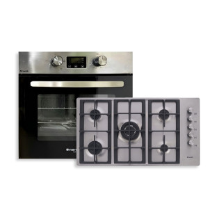 مسطح غاز بلت ان 90 سم و فرن 60 سم ستانلس ستيل من ناردى