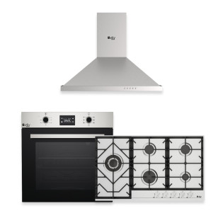 بيورتي فرن بلت ان غاز 60 سم اسود  مع شفاط 90 سم و مسطح بلت ان 5 شعلها استانلس