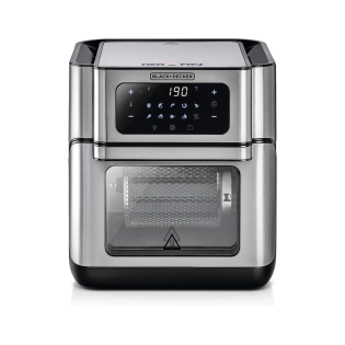 قلاية هوائية ديجيتال بلاك أند ديكر 12 لتر 1500 وات فضى