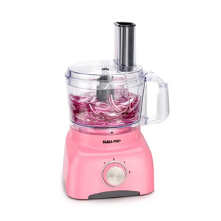 Swiss Pro Food Processor 1.2 L -600 W -13 Pieces Pink