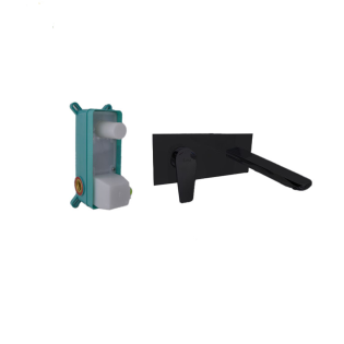 Lutz Basin Mixer with Concealed Body Black